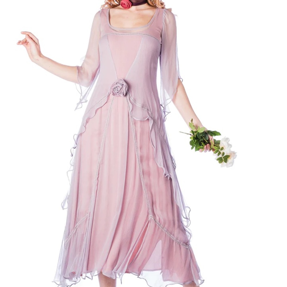 Pink Dress Natava Rayon Material